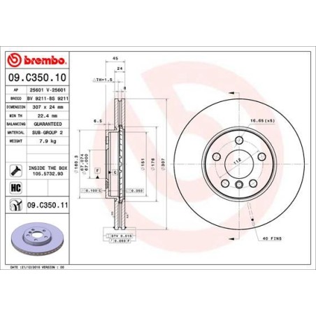 Δισκόπλακα BREMBO 09.C350.11