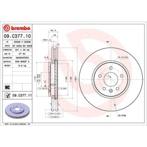 Brake Disc BREMBO 09.C377.11