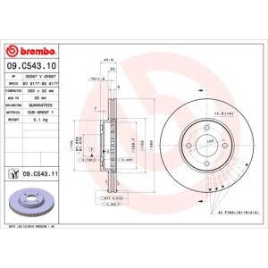 Brake Disc BREMBO 09.C543.11