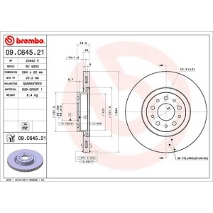 Brake Disc BREMBO 09.C645.21