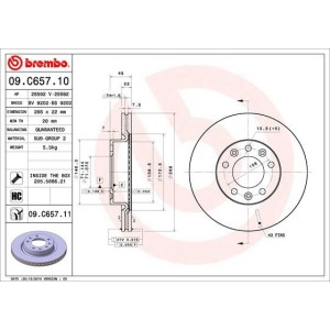 Brake Disc BREMBO 09.C657.11