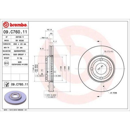 Δισκόπλακα BREMBO 09.C760.11