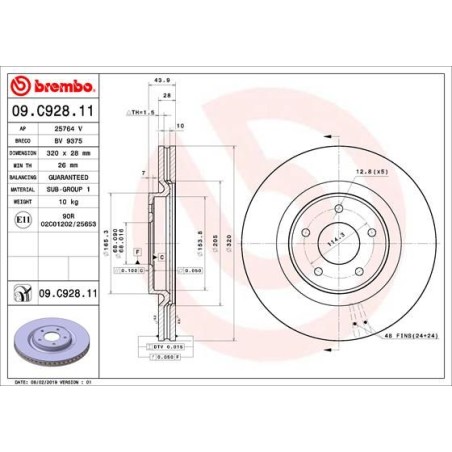 Brake Disc BREMBO 09.C928.11