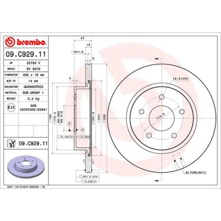 Δισκόπλακα BREMBO 09.C929.11