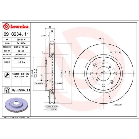 Brake Disc BREMBO 09.C934.11