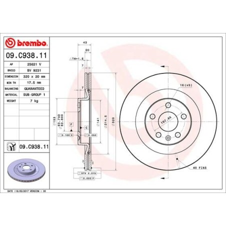 Brake Disc BREMBO 09.C938.11