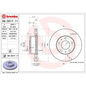 Brake Disc BREMBO 09.D017.11