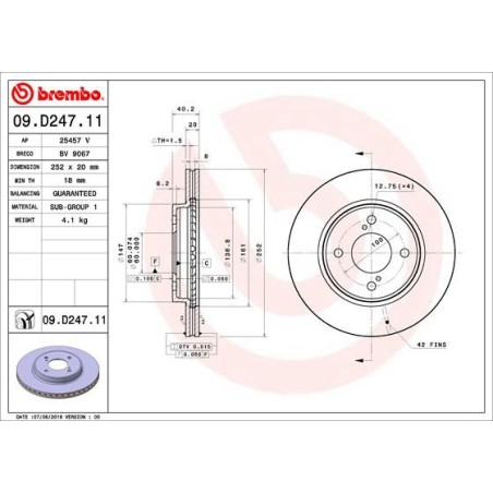 Δισκόπλακα BREMBO 09.D247.11