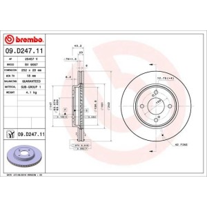 Brake Disc BREMBO 09.D247.11