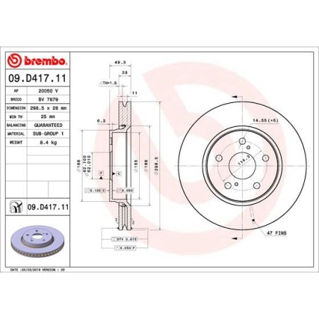 Brake Disc BREMBO 09.D417.11