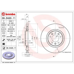 Δισκόπλακα BREMBO 09.D420.11