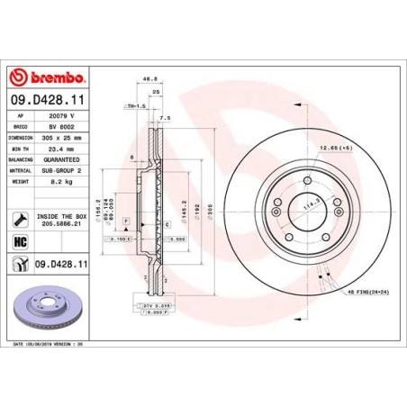 Δισκόπλακα BREMBO 09.D428.11