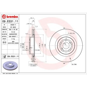 Δισκόπλακα BREMBO 09.E531.11