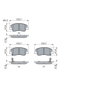 Brake Pad Set, disc brake BOSCH 0986494563