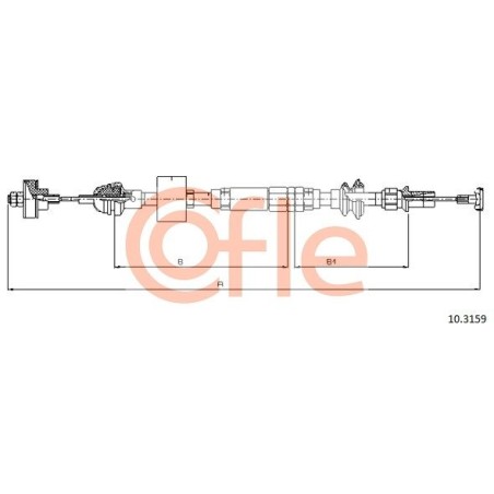 Cable Pull, clutch control COFLE 10.3159