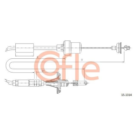 Cable Pull, clutch control COFLE 15.1314