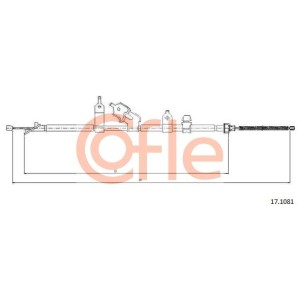 Cable Pull, parking brake COFLE 17.1081