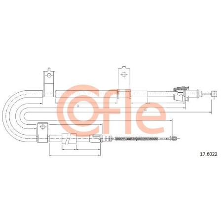 Cable Pull, parking brake COFLE 17.6022