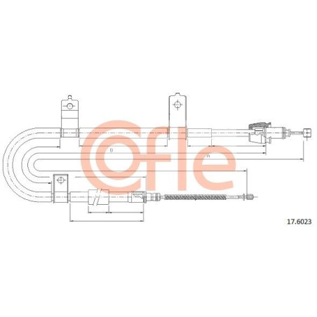 Cable Pull, parking brake COFLE 17.6023