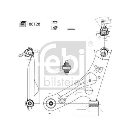 Control/Trailing Arm, wheel suspension FEBI BILSTEIN 188128