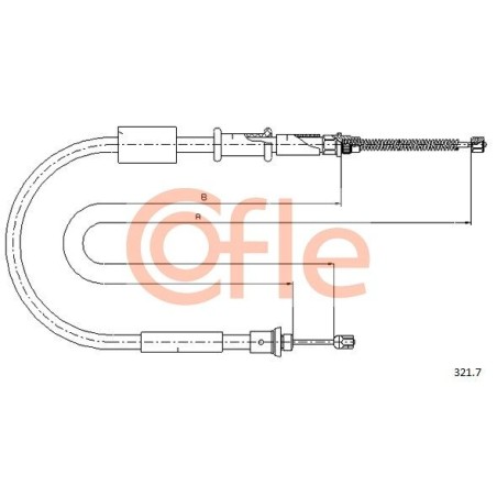 Cable Pull, parking brake COFLE 321.7