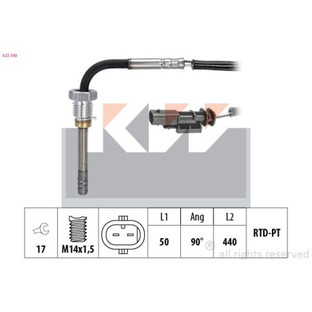Αισθητήρας, θερμοκρασία καυσαερίων KW 422348