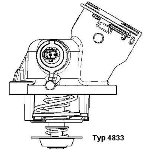 Θερμοστάτης, ψυκτικό υγρό BorgWarner (Wahler) 4833.100D