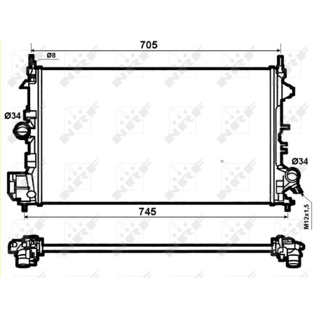 Radiator, engine cooling NRF 53074