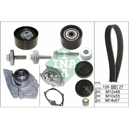 Water Pump & Timing Belt Kit INA 530063830