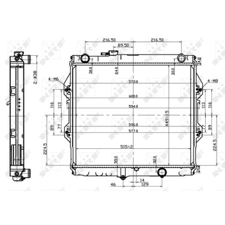 Radiator, engine cooling NRF 53151