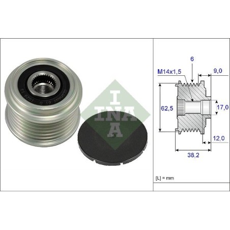 Alternator Freewheel Clutch INA 535021910