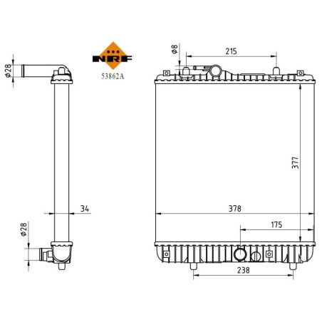 Radiator, engine cooling NRF 53862A