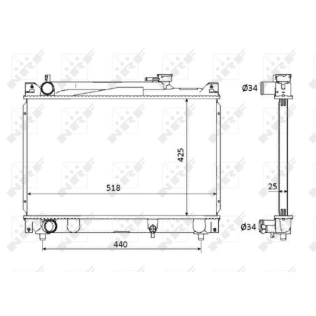 Radiator, engine cooling NRF 53882