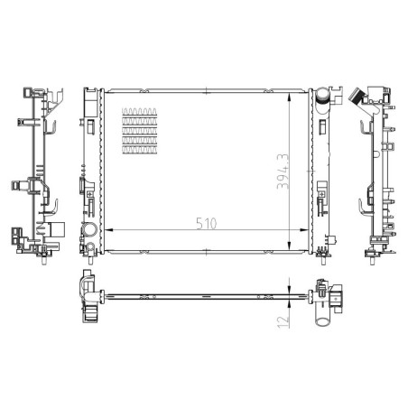 Radiator, engine cooling NRF 550038