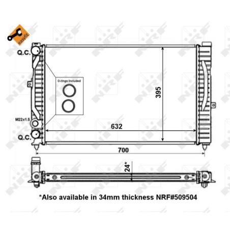 Radiator, engine cooling NRF 56127