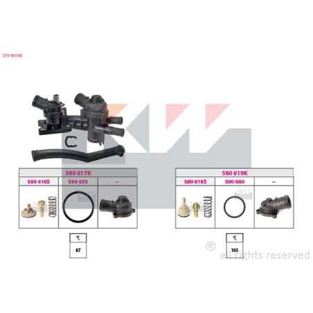 Θερμοστάτης, ψυκτικό υγρό KW 579961KK