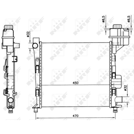 Radiator, engine cooling NRF 58252