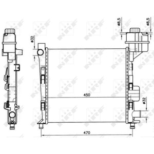 Radiator, engine cooling NRF 58252