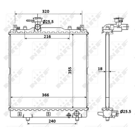 Radiator, engine cooling NRF 58353