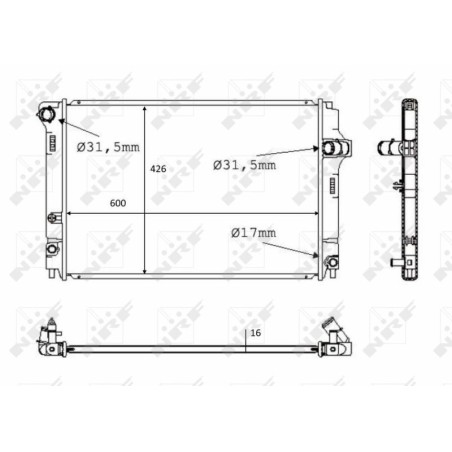 Radiator, engine cooling NRF 58382