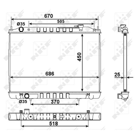 Radiator, engine cooling NRF 58418