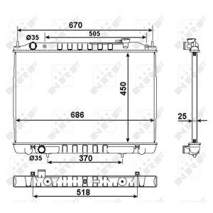 Radiator, engine cooling NRF 58418