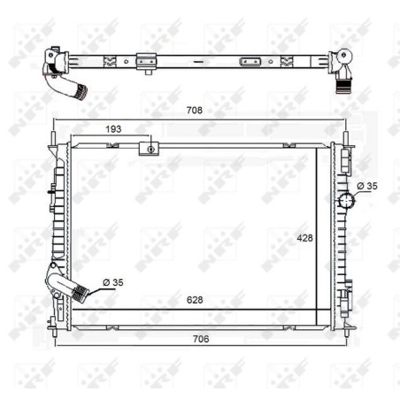 Radiator, engine cooling NRF 58455