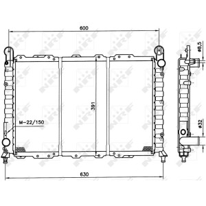 Radiator, engine cooling NRF 58996