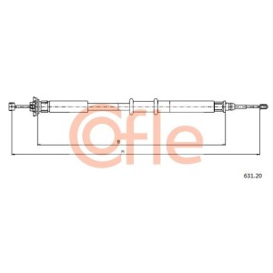 Cable Pull, parking brake COFLE 631.20