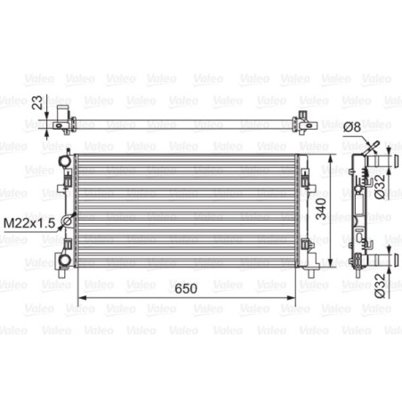 Radiator, engine cooling VALEO 701522