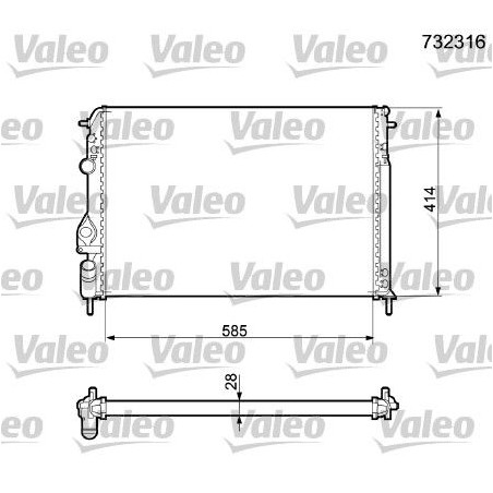 Radiator, engine cooling VALEO 732316