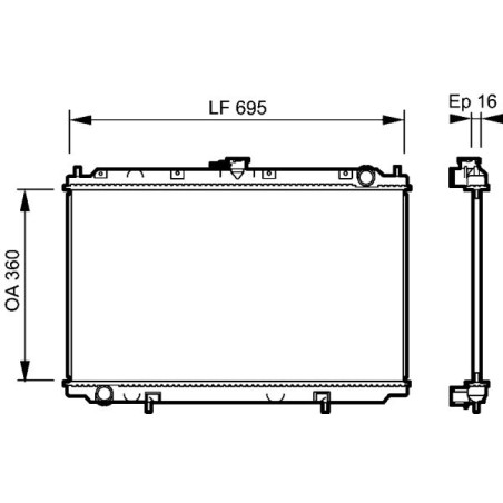 Radiator, engine cooling VALEO 732528