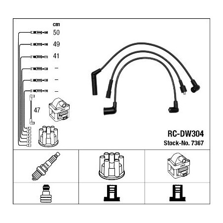 Σετ καλωδίων υψηλής τάσης NGK 7367