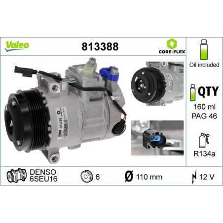 Compressor, air conditioning VALEO 813388